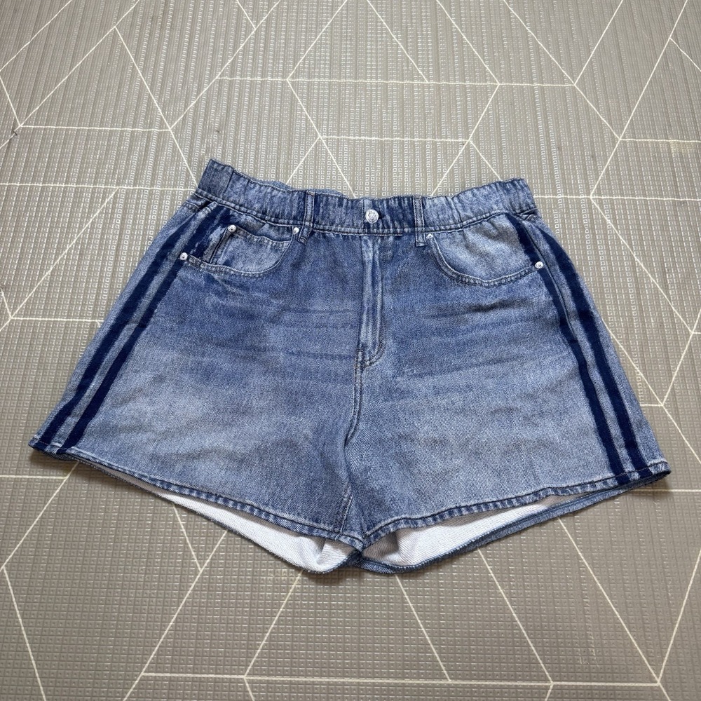 rag & bone Miramar Cotton Track Shorts L Printed Denim Comfort Shorts